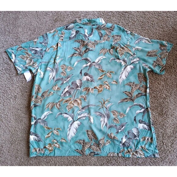 Campia Hawaiian Shirt Men's XXL Floral Print Front Pocket Blue Short Sleeve - Picture 6 of 8